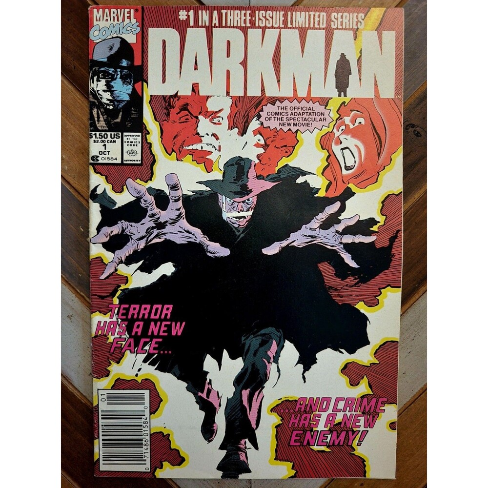 Darkman #1 Marvel 1990 Newsstand! 1st Issue! Movie Adaptation! Bob Hall Art 5.0